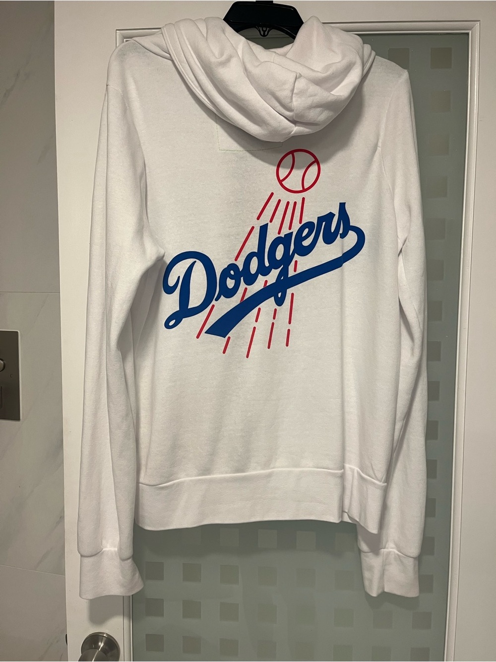 Aviator Nation White Zip Hoodie with Blue LA Stripes - Picture 4 of 6